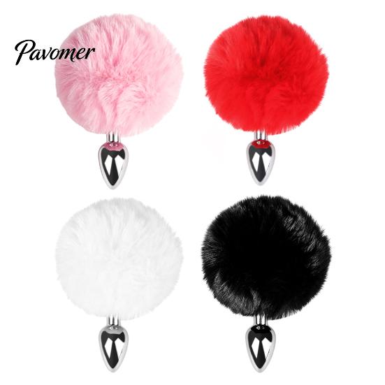 Beginner Friendly Anal Trainer Mini Bunny Tail Butt Plugs, Small Plugs for Beginners, Silicone Compact Stimulating Device Sex Toy with Faux Fur Tail,