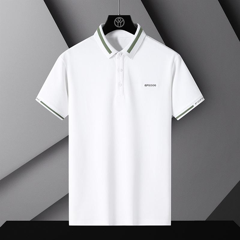 Erkek Yaz Polo Gömlek T-Shirt Iş Rahat Nefes Tee Düz Renk Gevşek Rahat Yaka Kısa Kollu Gömlek