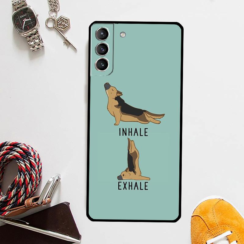 Cartoon German Shepherd Dog Case For Samsung Galaxy S24 Ultra S23 S22 S21 S20 Plus Note 10 Note 20 S9 S10 S21 FE Cover