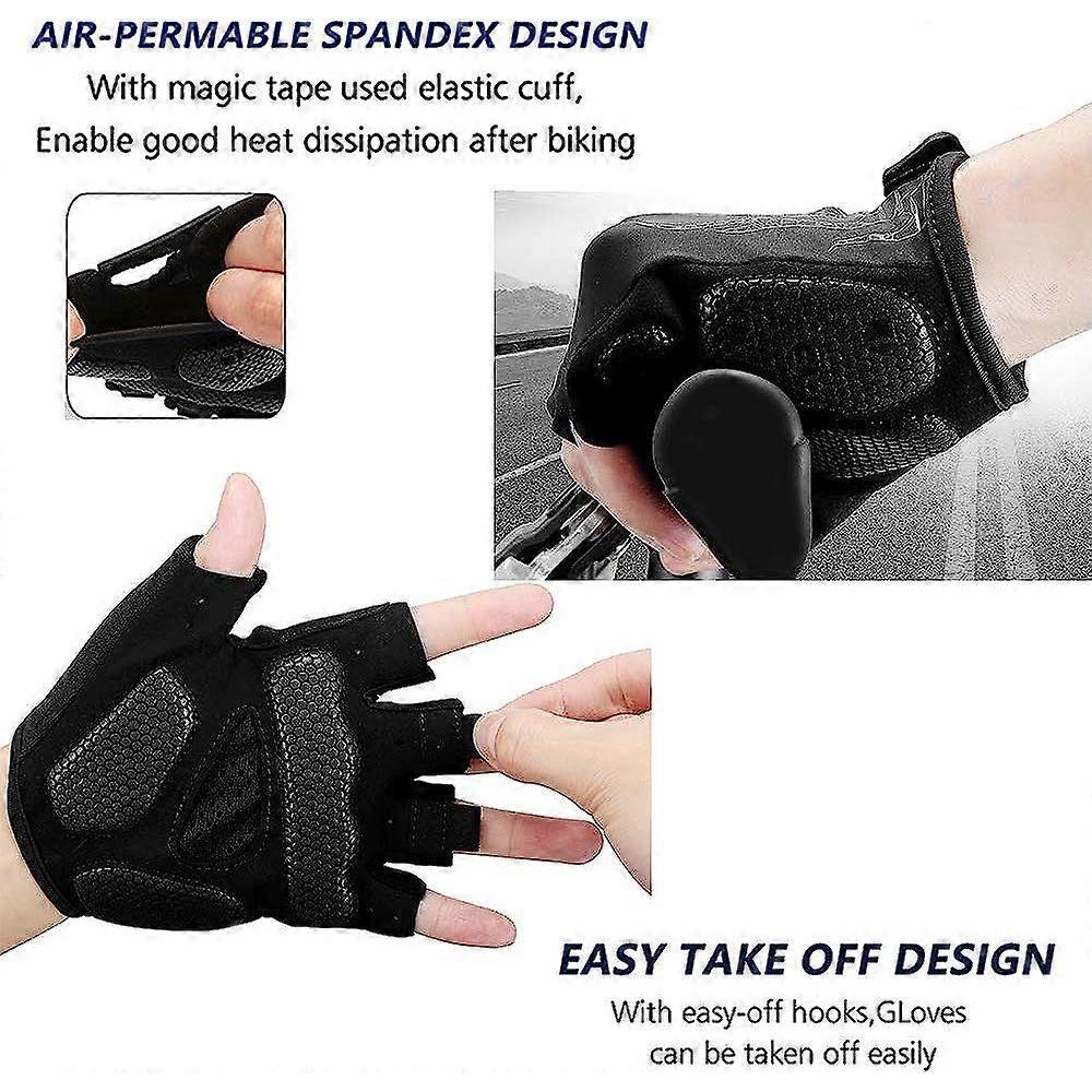 Cycling Gloves,Half Finger Biking Glove MTB DH Road Bicycle Gloves Gel Pad Shock-Absorbing Anti-Slip Breathable Motorcycle Mountain Bike Gloves Unisex
