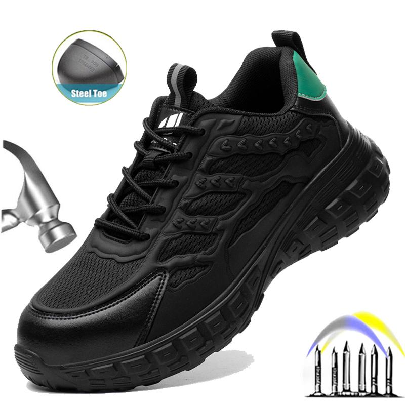 

Мужская защитная обувь для работы, легкие спортивные кроссовки со стальным носком, бесплатная доставка, промышленная защитная обувь, износостойкие нескользящие ботинки