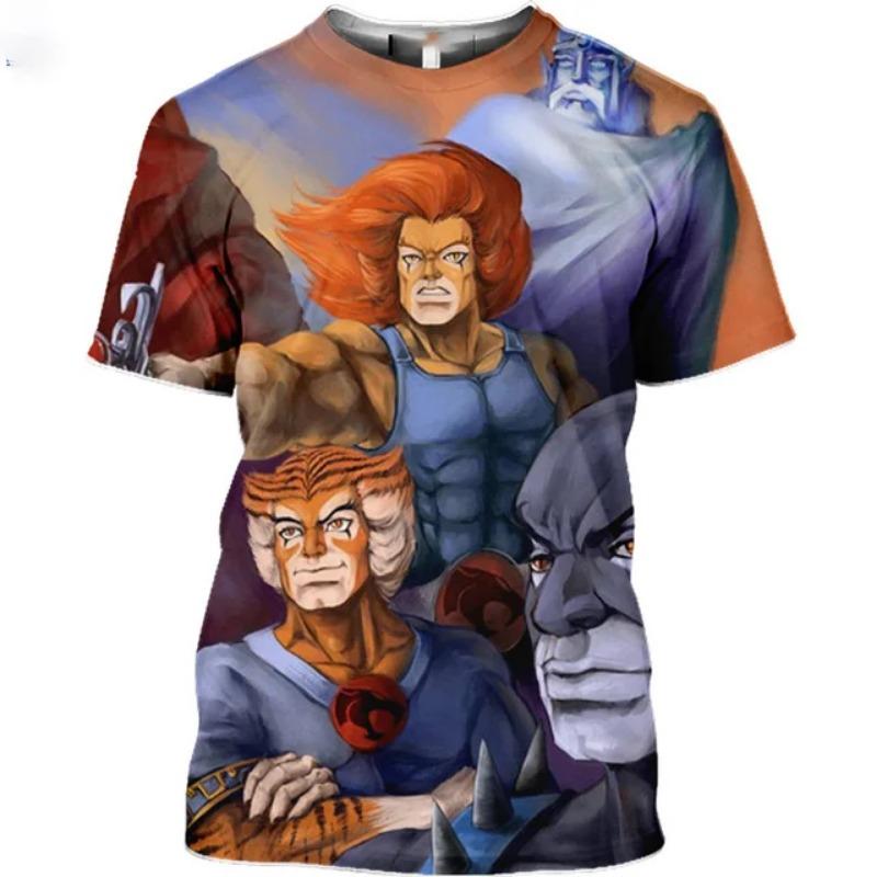 2025 Summer Anime T Shirt Thundercats 3D Print Men Women Fashion Oversized Children Boy Kawaii Tees Tops Girl Mens Clothing