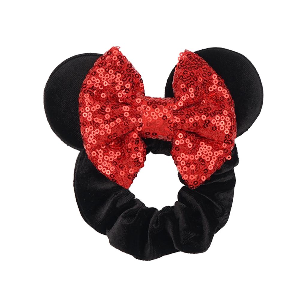 1 ks Vánoční myší uši Gumičky do vlasů Flitrové mašle Čelenka pro ženy Doplňky Sametové gumičky Pro dívky Party dekorace