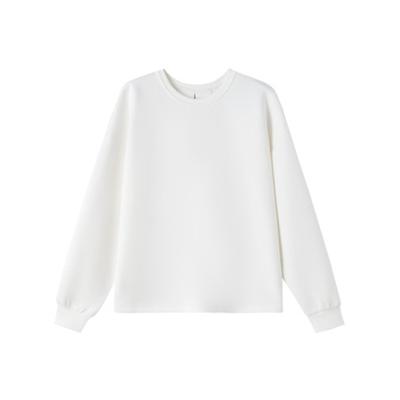 Light-aged Girls' Spring Design Sense Sewn Bow Round Neck Top Loose Women's Sweatshirt