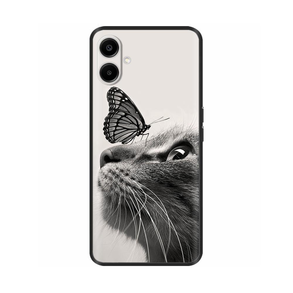 For Samsung Galaxy A06 Back Cover Soft Black Print Silicone Bumper Phone Case for Samsung Galaxy A06 A05 A04 Cases Fundas Coque
