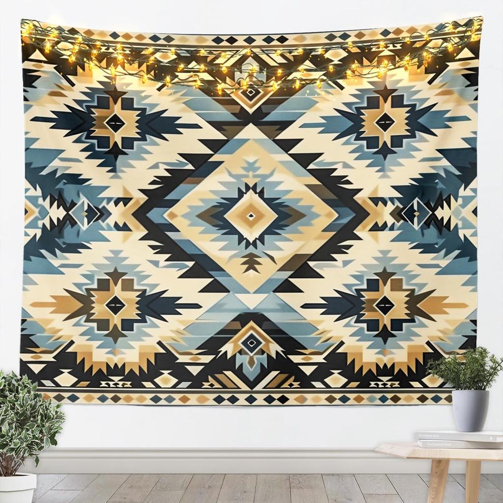 Southwestern Aztec Tapestry Kids Retro Bohemian Western Wall Art For Bedroom Living Rooms, Boho Tribal Wall Hanging Blanket