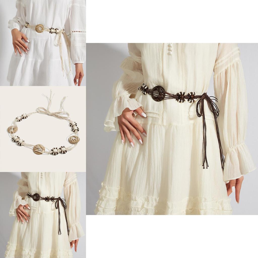 Ethnic Style Handwoven Waist Cord For Ladies With Tying Design For Summer Outfits