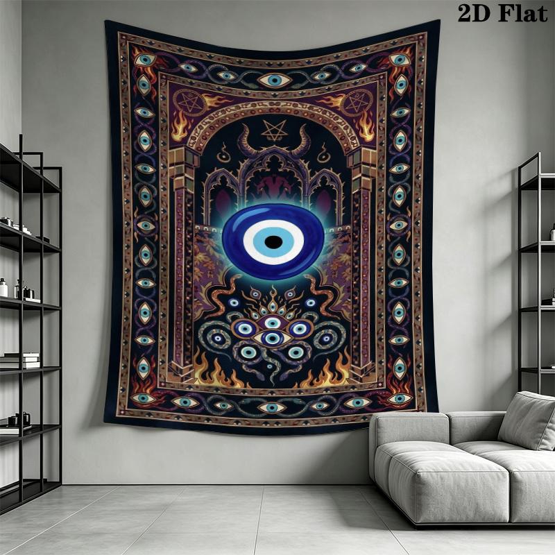Böser Blick Wandteppich Ästhetisches Wandbehang Gedruckter Stoffdecke Dekorative Wandteppiche für Schlafzimmer Wohnzimmer Heimdekoration