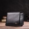 Practical Compact Wallet with an Insert for ID for Men Made of Genuine Smooth Leather CANPELLINI 21876 Black