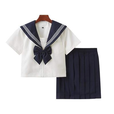 Aculldo Sailor Biały Krótki Długi i Biały Kansai Otwarty Słodki Cosplay JK Student Uczeń Liceum Szkolny Kulturalny Autentyczny Mundurek Rękaw Rozmiar
