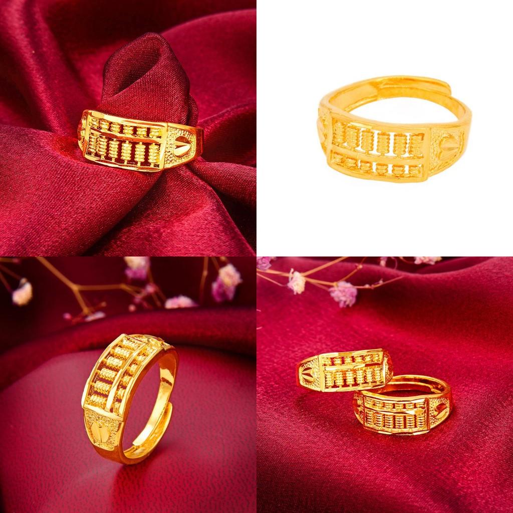 Stylish Geometric Abacus Open Ring Beautiful Brass Gold Plated Vintage Ring For Women