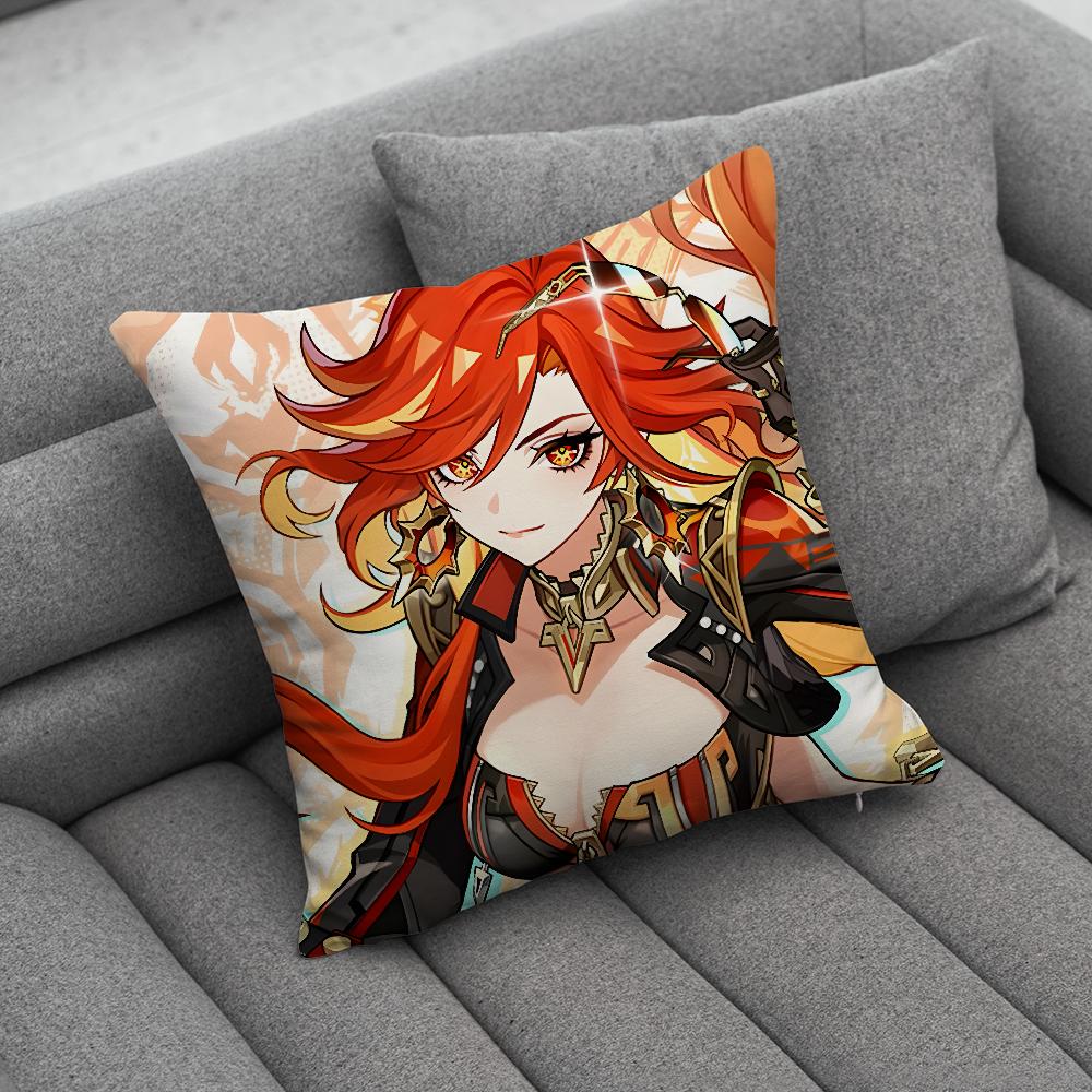 GGenshin Impact Mavuika Housse d'oreiller Étuis à coussin doux pour Décoration de canapé de ferme Décorations d'intérieur et Protection