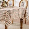 Smooth Printed Tassels Tablecloth Rectangular Desk Protection Cover Long Table Cover Cloth  Wedding