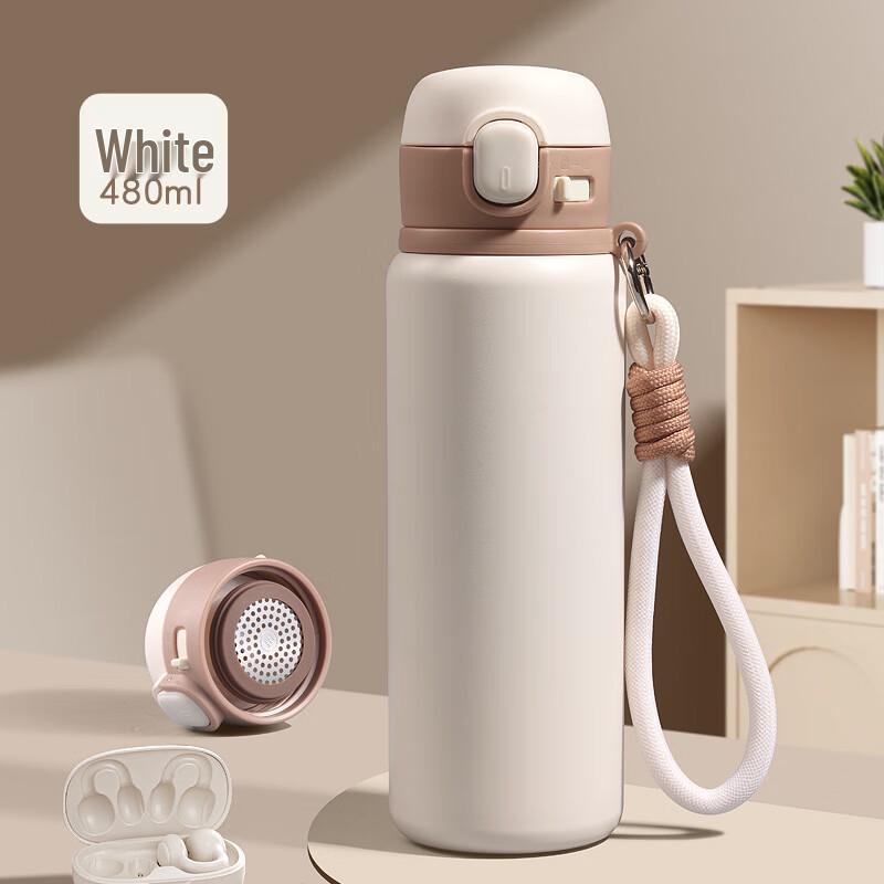 Portable Insulated Water Bottle with Pop-up Lid