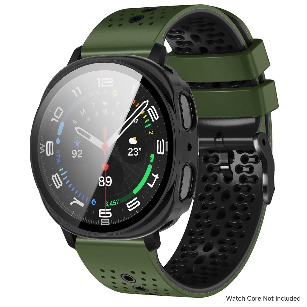 

Silicone Strap+PC Case for Samsung Galaxy Watch 8 40mm 44mm Sports Band Protective Cover with Tempered Film for Galaxy Watch 8 for galaxy 8 44mm