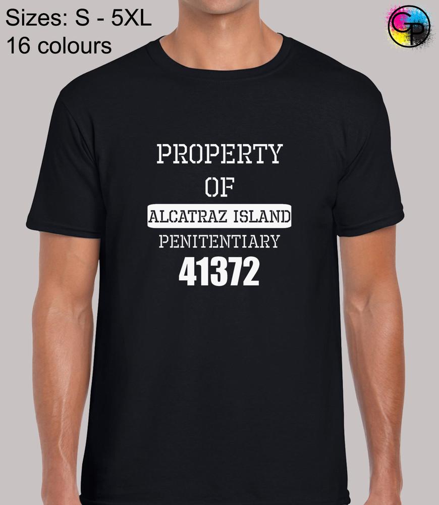 

Property Of Alcatraz Cool Prison Jail Regular Fit T-Shirt Top TShirt Tee for Men 4XL