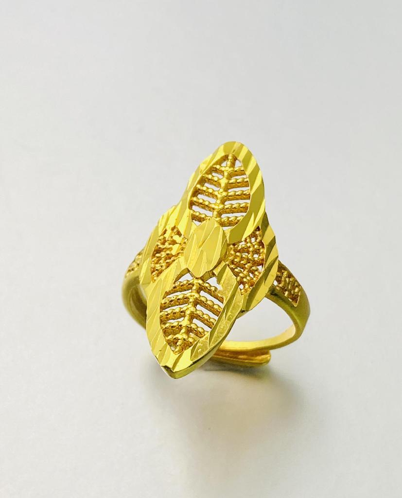 24K Gold Plated Adjustable Brass Ring - Personalized High-End Design