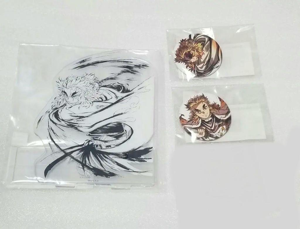 [USED] Demon Slayer Interlude Art Book Flame Pillar Rengoku WEBSHOP Lottery Can Badge Acrylic Stand