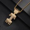 TEMU Hot Selling Fashion Versatile Crown Copper Set with Zircon, 26 English Letter Pendant Necklace, Unisex, Small Market