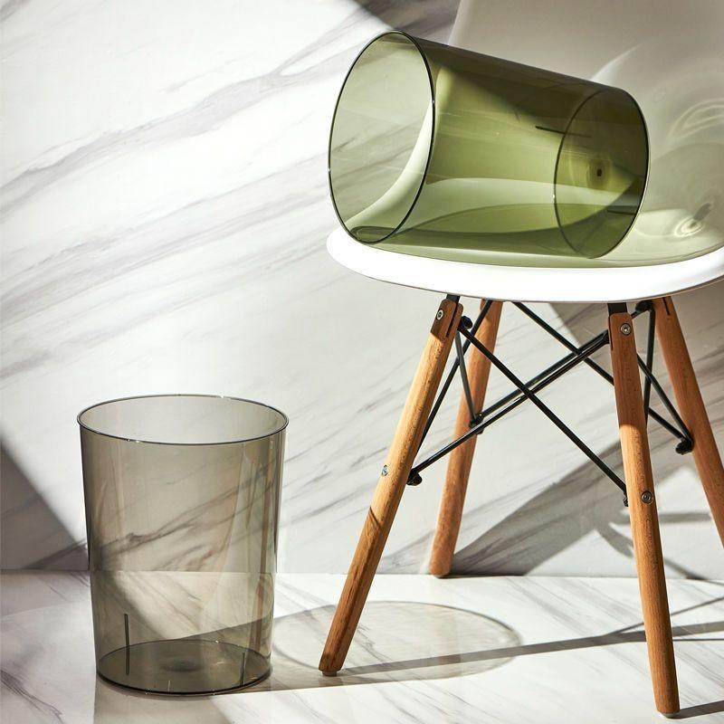 Clear Transparent Trash Can Compact Desktop Garbage Can Small Spaces Practical Waste Paper Storage Bucket Recycling Ice Bucket