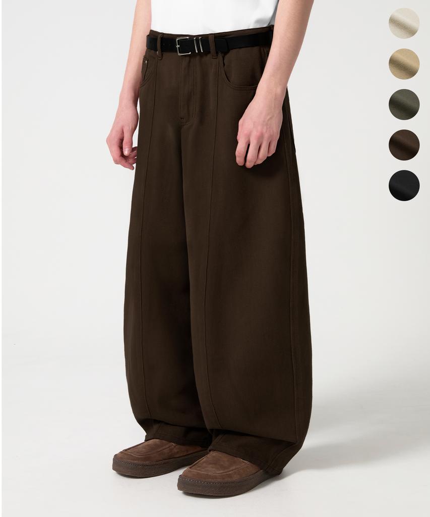 TRILLION [Special Feature] Curved Balloon Cut Cotton Pants_5 Colors