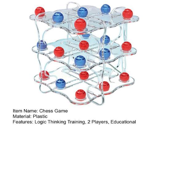 3D Chess Board Game Logic Thinking Training 2 Players Kids Adults Educational Clear 3D Chessboard Toy Toddlers Boys Girls Holiday Gift