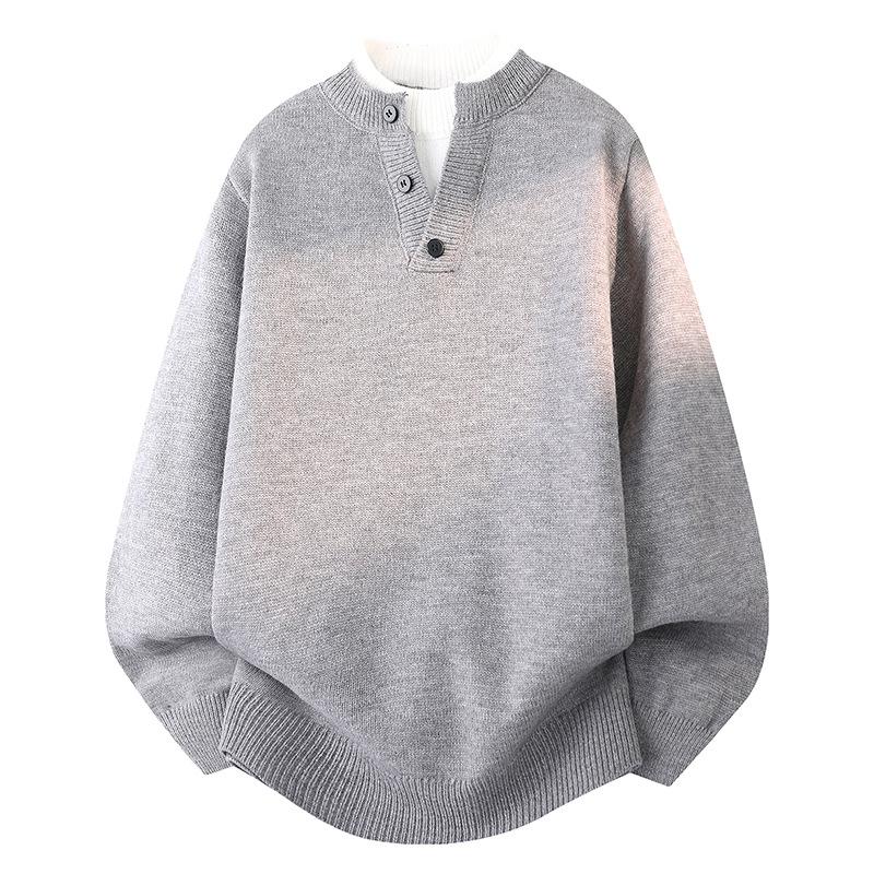 2025 Autumn/Winter Youth Fashion Casual Button-up Knit Sweater