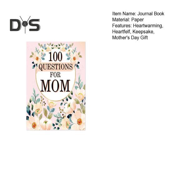 100 Pytań dla Mamy Prowadzony dziennik matki do dzielenia się jej życiem Pamiątkowa księga na Dzień Matki Prezent na urodziny