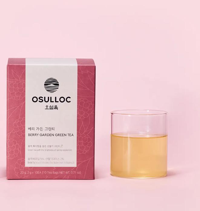 OSULLOC Berry Garden Green Tea 10 Sachets | Fruity Korean Jeju Tea Blend