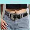 Fashionable Ins Style Wide Waist Belt With Water Drill Decoration