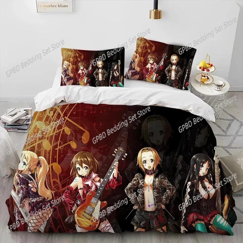 Comforter K-On Kawaii Girls Anime Bedding Set 3D Printed Suitable For Bedroom Kids Home Textile