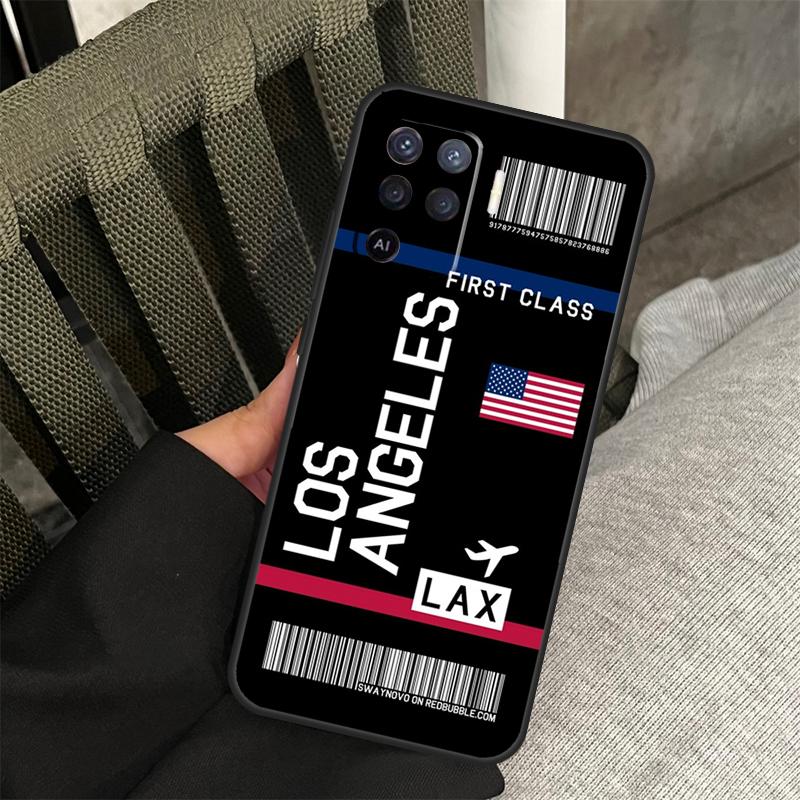 Boarding Pass Plane Ticket Case For Oppo A78 A98 A80 A40 A60 A18 A38 A58 A15 A17 A77 A74 A94 A54 A57S A16 A76 A96 Cover