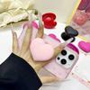 Korea Cute 3D Pink Heart Silicone Magnetic Grip Foldable Stand For MagSafe For iPhone Samsung Universal Phone Holder