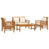 4 Piece Garden Lounge Set with Cushions Solid Acacia Wood