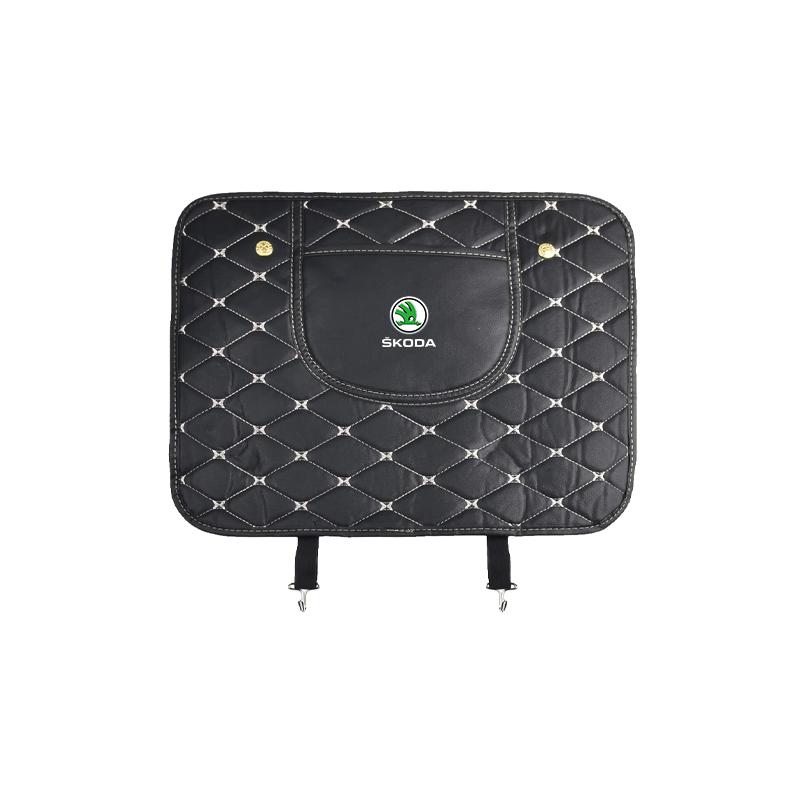 Car Anti-kick Pad Interior Pu Leather Auto Seat Back Protector Pads For Skoda Octavia MK2 MK3 2 3 A7 Fabia Karoq Kodiaq Superb Rapid Kamiq