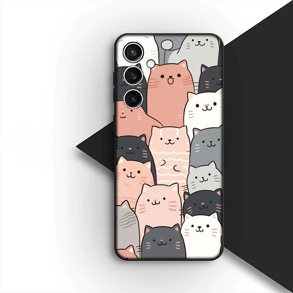 Cover for Samsung Galaxy S10 S8 S9 Plus A33 A34 A31 70 A71 A72 Note 20 9 8 S10E Casing Phone Case Cartoon Cat Meow Kitten