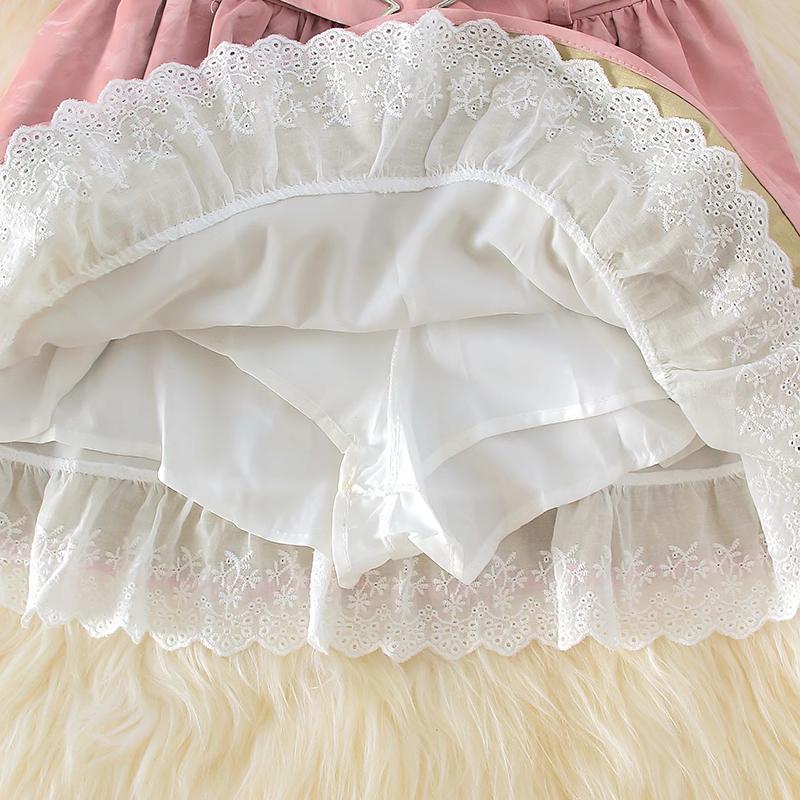 Women Pink A-line Pleated Skirt Vintage Fashion 90s Aesthetic Y2k Mini Cake Skirt Harajuku Korean Lolita Skirt 2000s Clothes