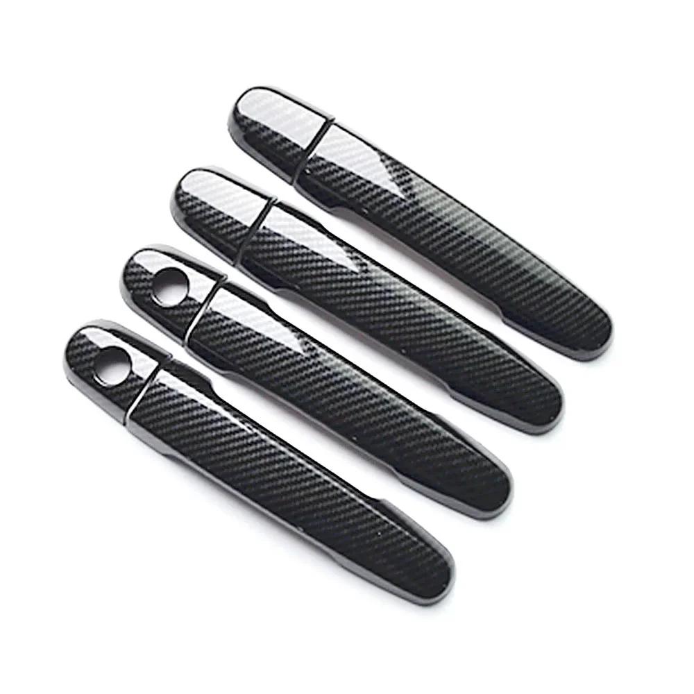 

For Scion xA xB tC xD Carbon Fiber Printed Exterior Door Handle Cover Moulding Trim Frame Bezel 2 Key Hole Handle