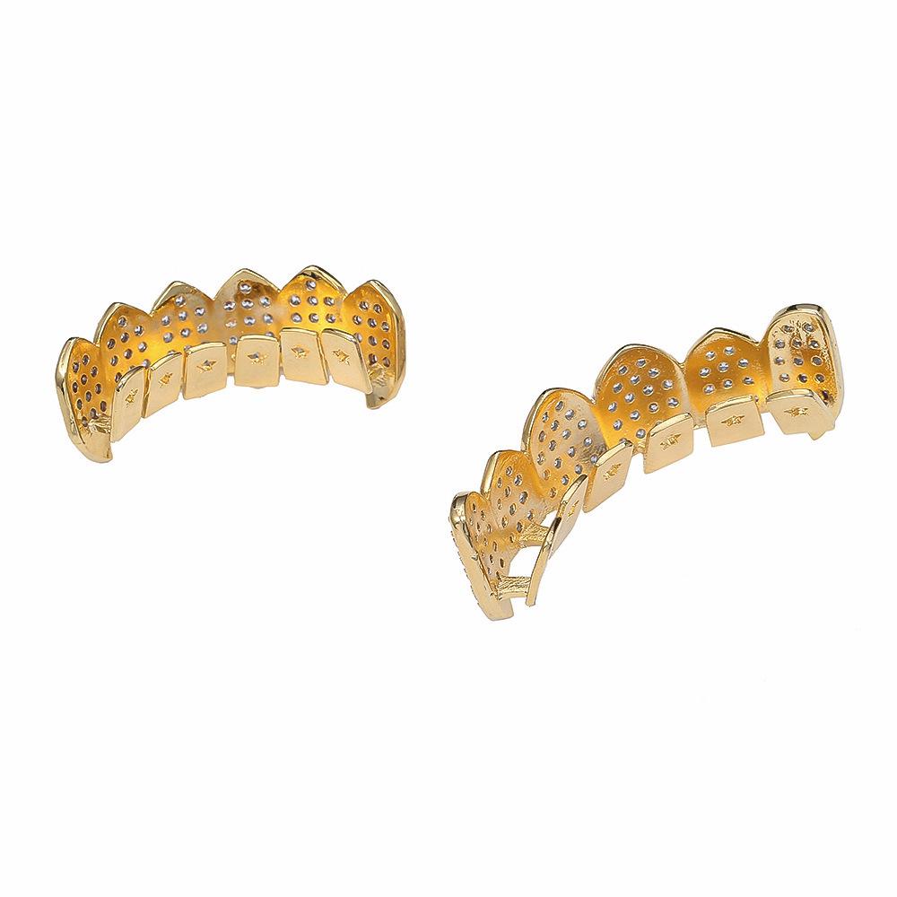 Colorful Zirconia Gold Hip Hop Tooth Ornaments for Halloween