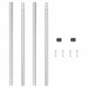 Fence Post Set 2 Pcs Silver Powder Coated Steel