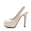 Fashion Women Summer Pumps Thin High Heels Sandals Solid Color Fashion Peep Toe Sandals Ladies Shoes Back Strap Slip On Sandales Femmes