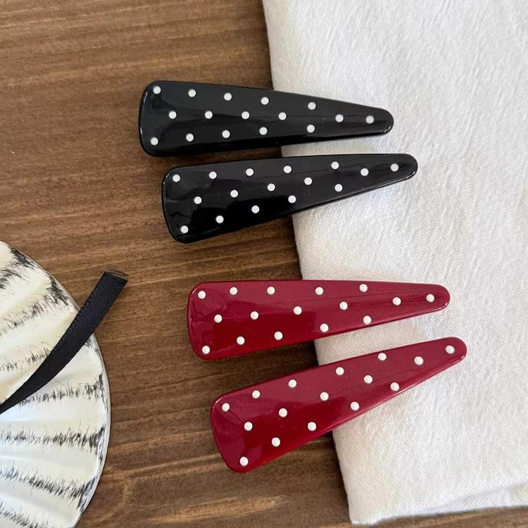 Charm spring color dot-shaped hair clips cream color triangle-patterned hair clips Girl's series hair clips sophisticated pointy bangs