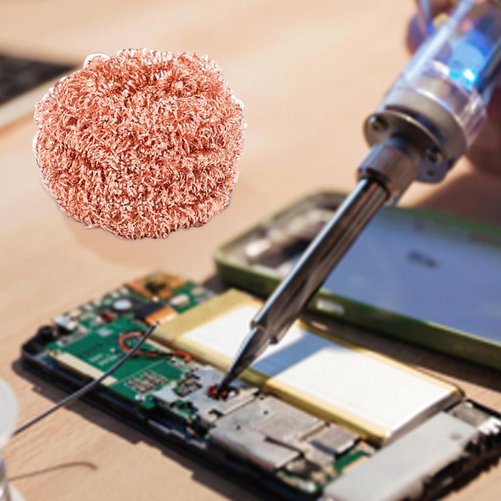 Cleaning Ball Soldering Iron Desoldering Mesh Filter Cleaning Nozzle Tip Copper Wire Cleaner Ball Metal Dross Box Clean Ball