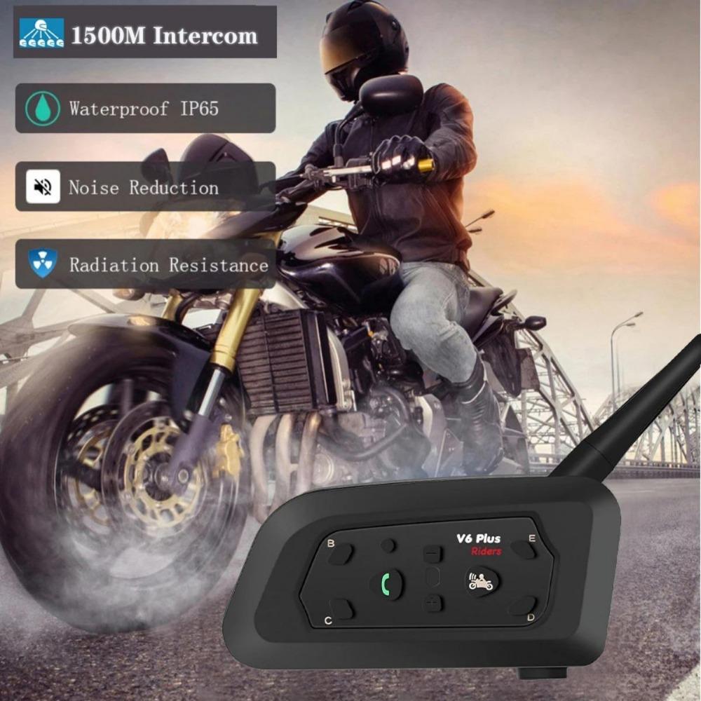 Zestaw słuchawkowy Bluetooth V6 Plus Smart Motorcycle, obsługa telefonu z muzyką GPS, wodoodporny interkom wielofunkcyjny