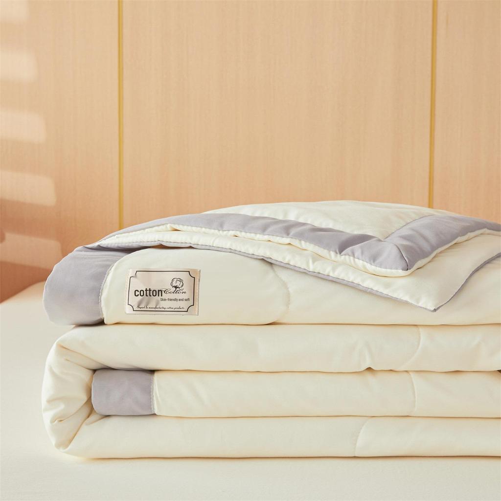 Muji-style Pure Cotton Summer Quilt – All-Cotton, Machine Washable Air Conditioning Quilt for Dorms