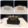 Clasp Frame Embroidery Chinese Style Handbag Purse Large Capacity Hanfu Shell Handbag Polyester Luxury