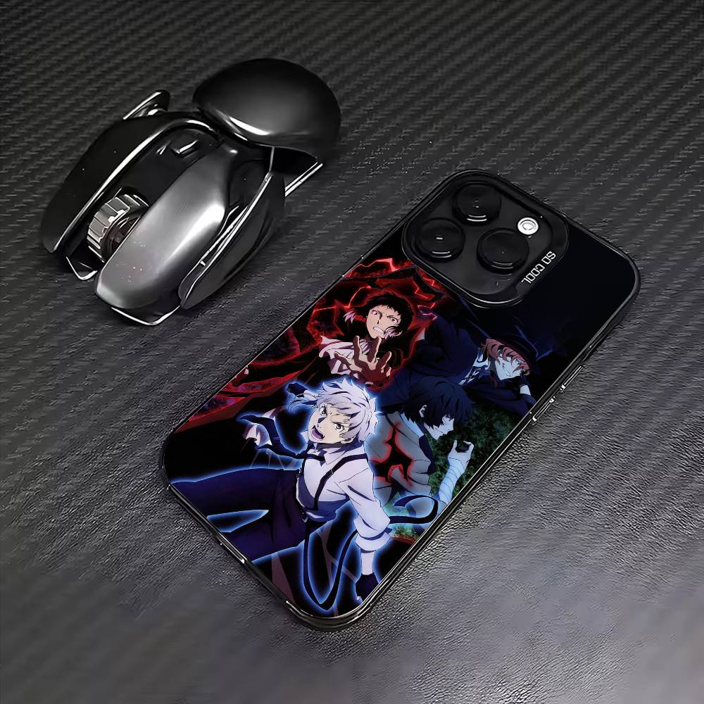 HOT Animer B-Bungou Stray Dogs  Phone Case For iPhone17,16,15,14,13,12,11 Plus,Pro Max Colored Silver Plated Inside Cover