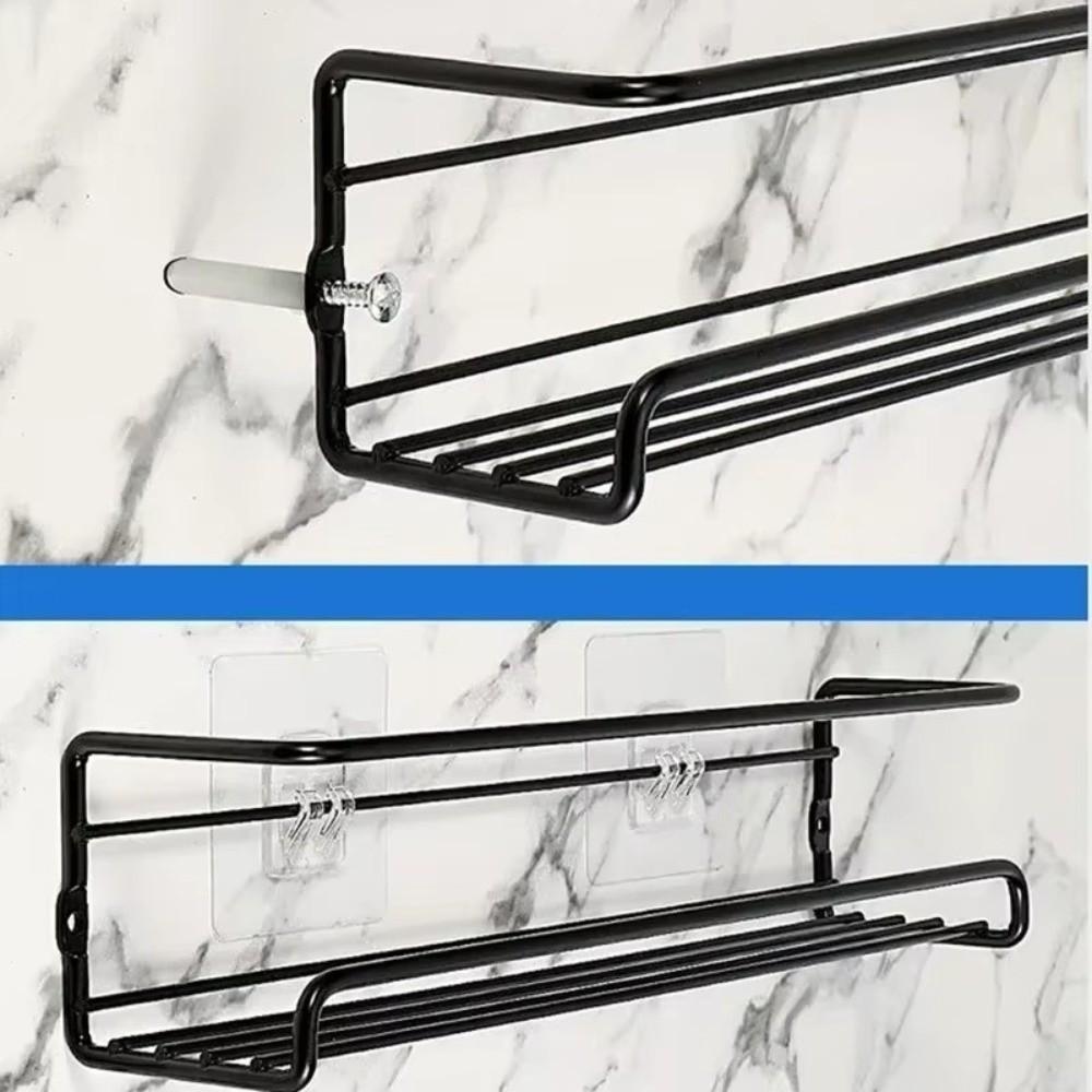 Single Layer Wall-Mounted Seasoning Shelf Carbon Steel Hanging Racks  Restaurant