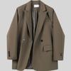 Women's Black High-End Street Style Coffee Blazer - Spring/Autumn 2025 Loose Casual Suit Top