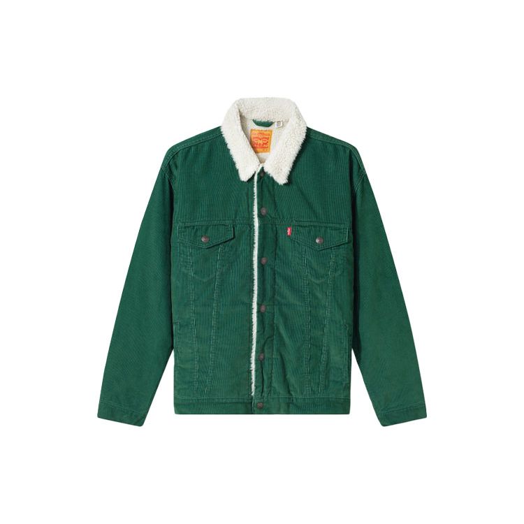 

Куртка мужская Levis под вельвет с меховым воротником, зеленая, 16365-0161 S